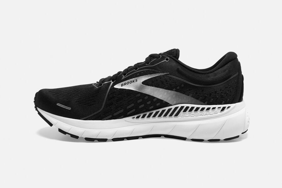 Brooks Adrenaline GTS 21 Road Running Shoes Mens - Black/White - QXFGL-7014